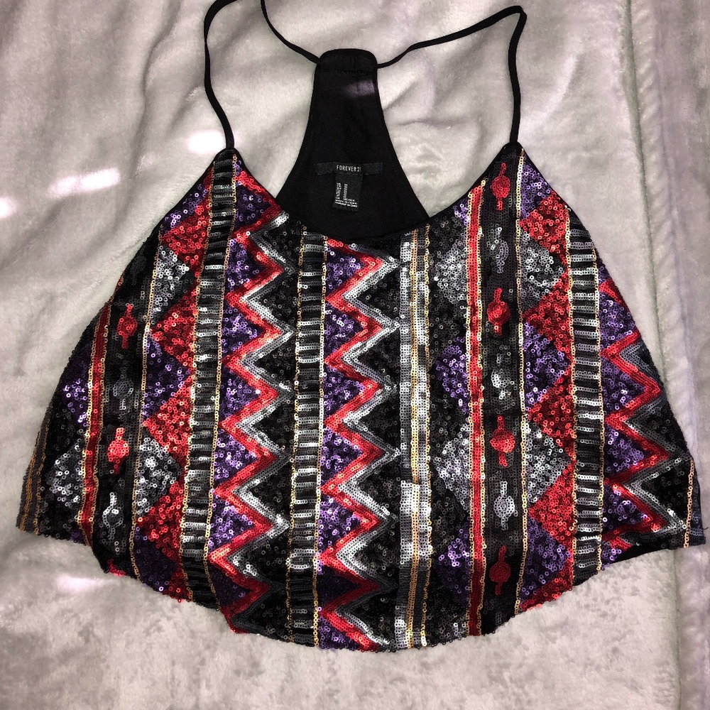 Sequin Tank Top - M